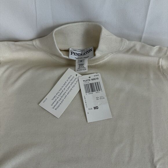 Pendleton Women's Classic Ivory Mock Neck Sweater Silk and Nylon NWT - Size MED - Picture 7 of 11